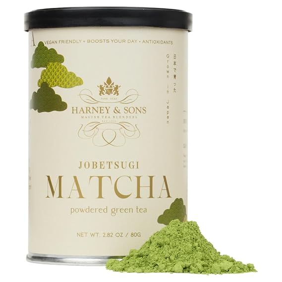 Harney & Sons Matcha Jobetsugi, 80 gram tin, Thin Grade Matcha, Powdered Green Tea for Japanese Tea Ceremony