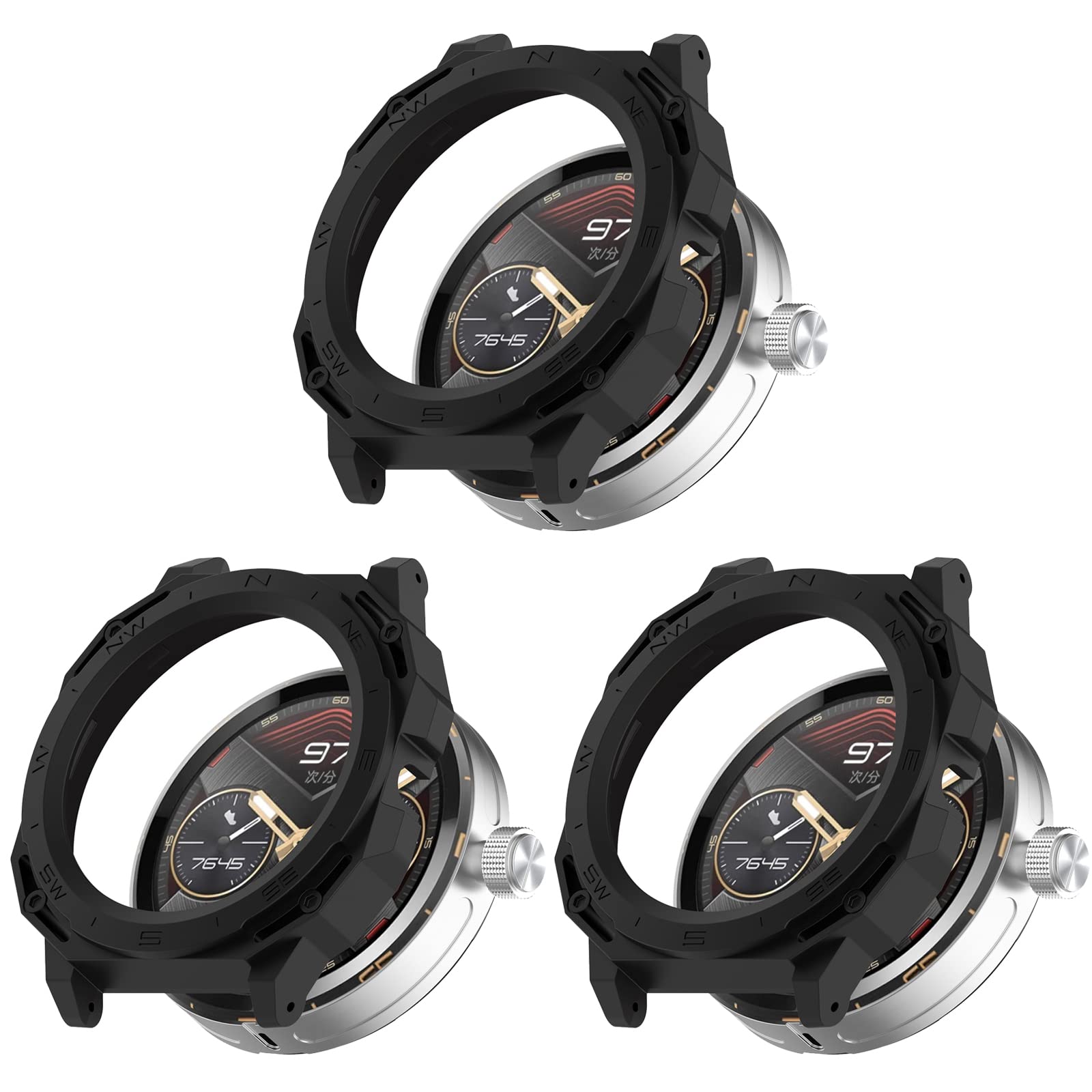 Anti-Scratch Protective Case Compatible for Huawei Watch GT Cyber Smart Watch TPU Watch Frame Connects 22mm Bands Smart