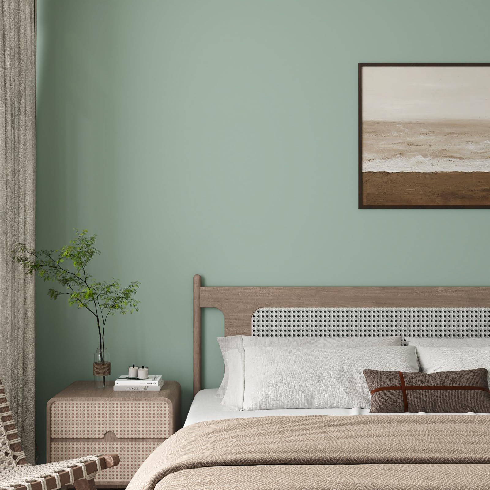 Carta Adesiva Per Mobili Verde Salvia 40cmx3m - Pellicola Autoadesiva Impermeabile Per Pareti E Armadi