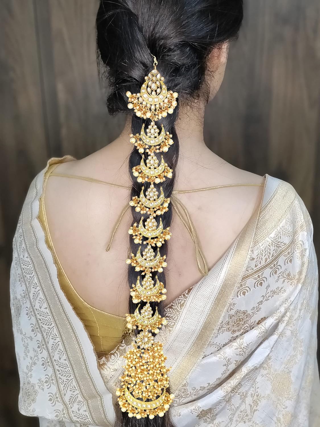 See full amazon price history chart for Upavista Handcrafted Gold Plated Pearl & Kundan Studded Bridal Wedding Hair Braid Choti For Women Upavista Handcrafted Gold Plated Pearl & Kundan Studded Bridal Wedding Hair Braid Choti For Women (B0CPTD5FK5) Amazon Price History, Amazon Price Tracker