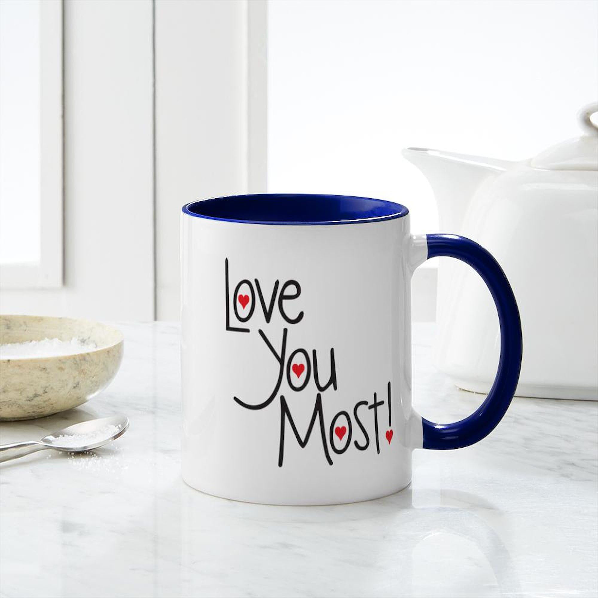 Love You More Ceramic Coffee Mug - 11 Oz Microwave & Dishwasher Safe Mug