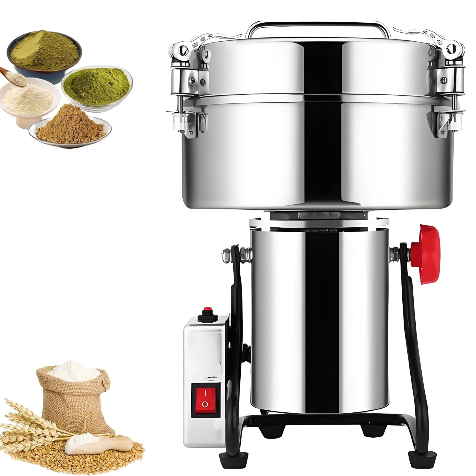 Pnpaea Electric Grain Grinder,Coffee Grinder,with Overload Protection 5min Timer Mill for Dry Spice Herbs/Nut/Coffee 430-4500g