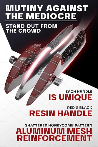 Miniatura 3 de Dalstrong Cuchillo de chef  9.5 pulgadas  Serie Scorpion  Exclusivo acero japonés V12 Ultra  Damasco negro  Mango de resina de panal negro y rojo