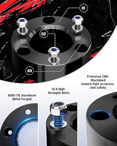 Miniatura 4 de Kit de elevación de nivelación delantera de 2.5 pulgadas compatible con SilveradoSierra 1500 2007-2024, kit de elevación de nivelación para