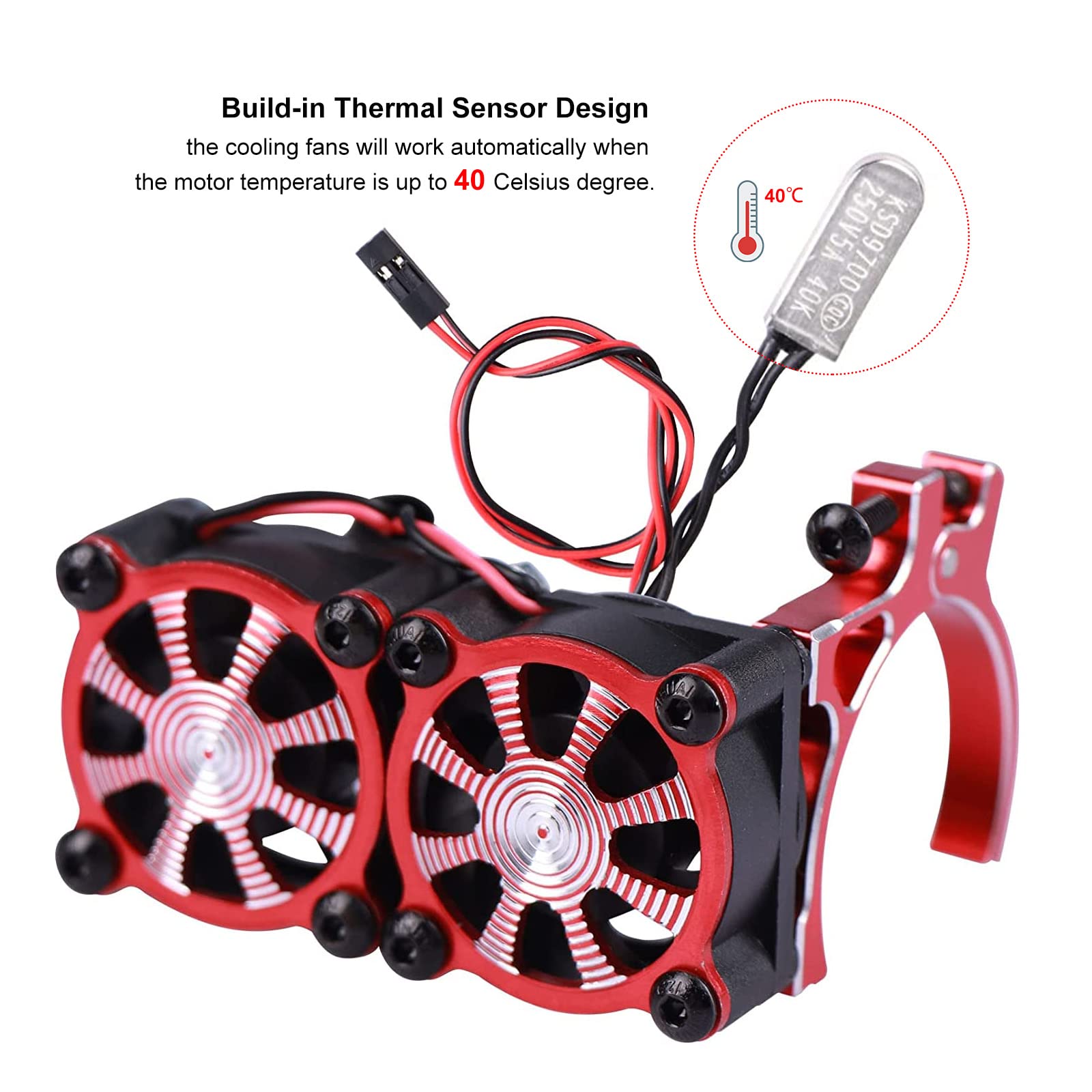 GPM-SLA018FANLCG-B Dissipatore Motore In Alluminio Per Slash 1 10 4x4 Lcg Trx 4 Defender Con Ventola 1 Set Per Slash 4x4 Lcg - Foto 2