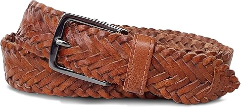 ROYALZ Braided Belt Leather Belt Braided Men Women Leather Belt Vintage Genuine Leather with Metal Pin Buckle Unisex