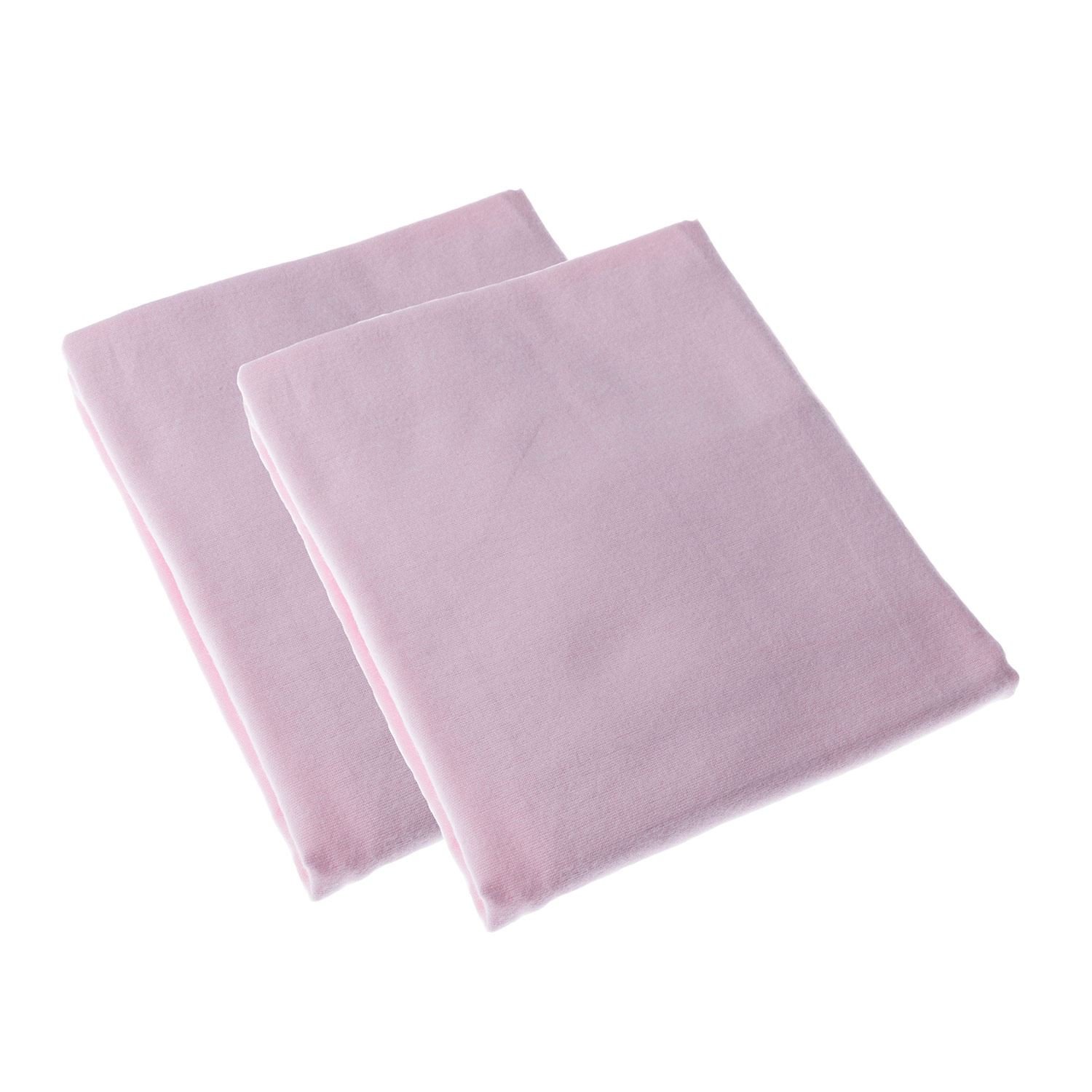 Homescapes Pink Set Of 2 100% Brushed Egyptian Cotton Flat Cot Sheets, 100 X 150 Cm, Oeko-Tex Certified, Machine Washable