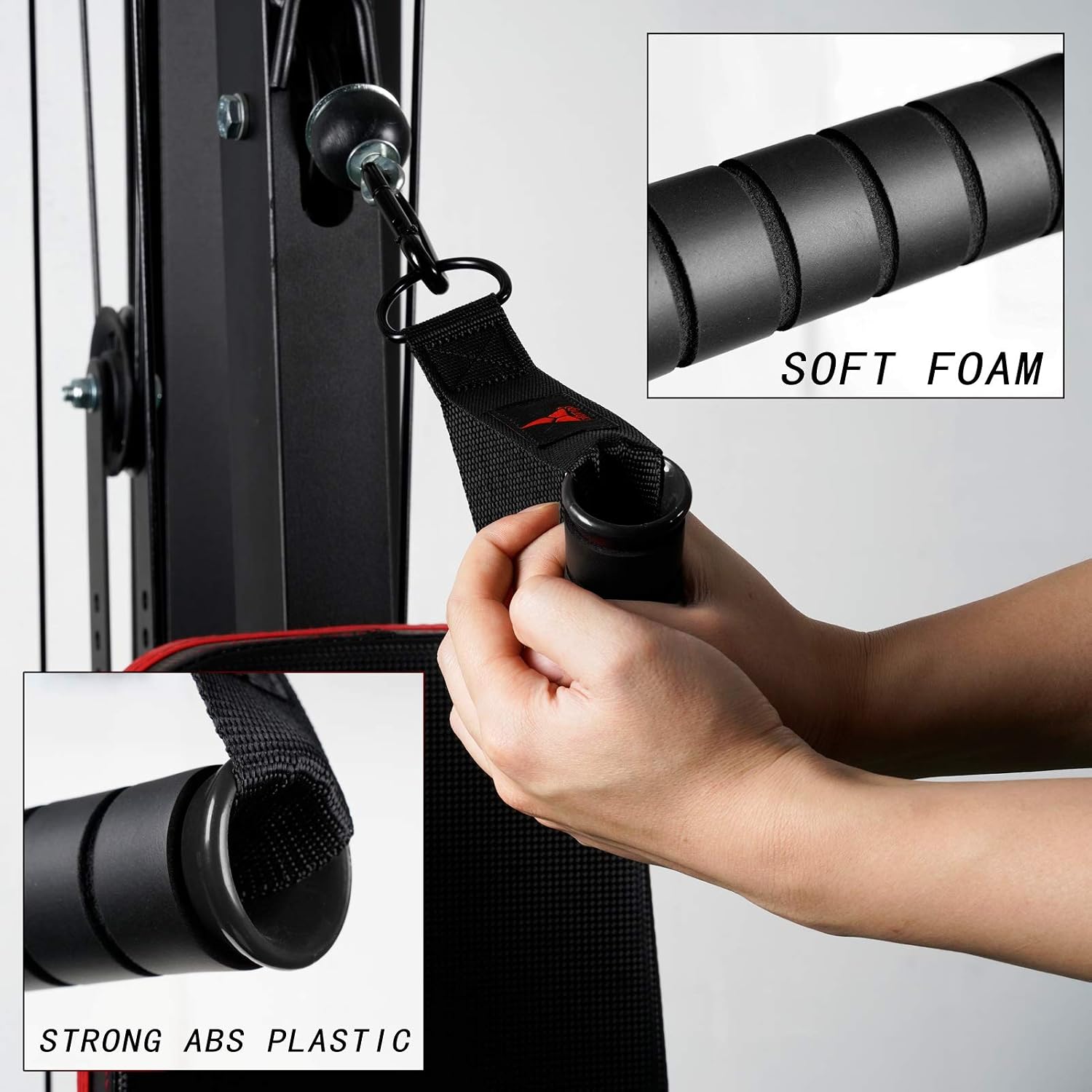 allbingo Solid Gym Handles for Cable Machine Resistance Bands, Ultra Heavy Duty Comfortable Sturdy Exercise Handle Grips Attachment with Large Clips for Pulley LAT Pulldown System