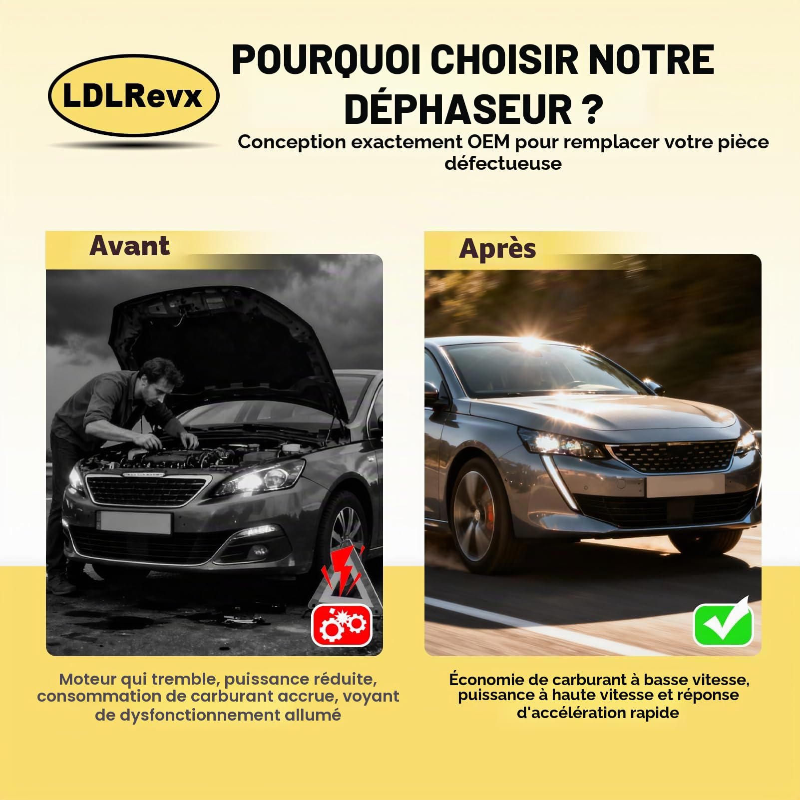 Pignon Distribution Commande 0805J4 9654208480 Pour 307 206 C4 C5 | Compatible 407 607 806 Expert Jumpy C8; Acier résistant haute précision; Synchronisation moteur stable silencieux