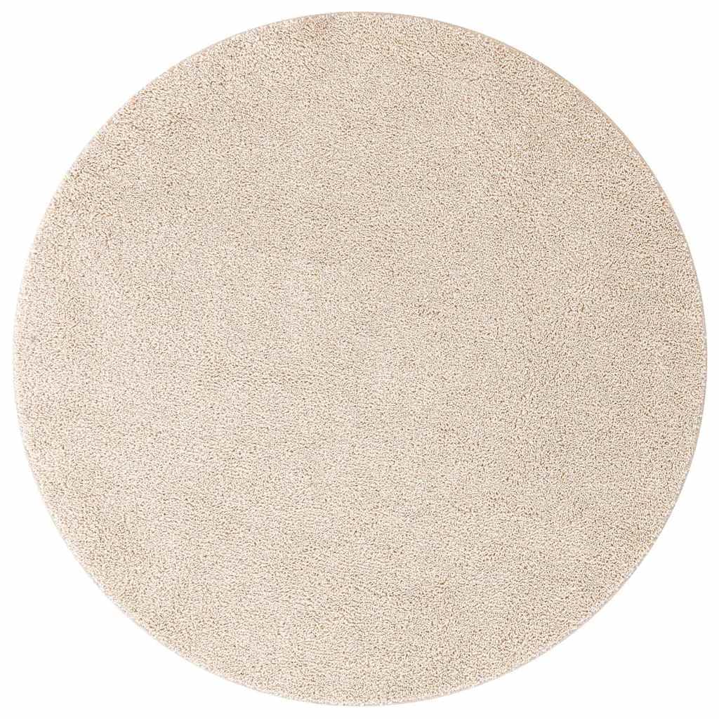 vidaXL Anti-slip Shaggy Rug Cream 160 x 160 cm PP, Living Room, Modern Soft Touch Rug, Durable Shaggy Accent, High Pile Anti-Slip Carpet, Machine Washable Floor Covering — image 1