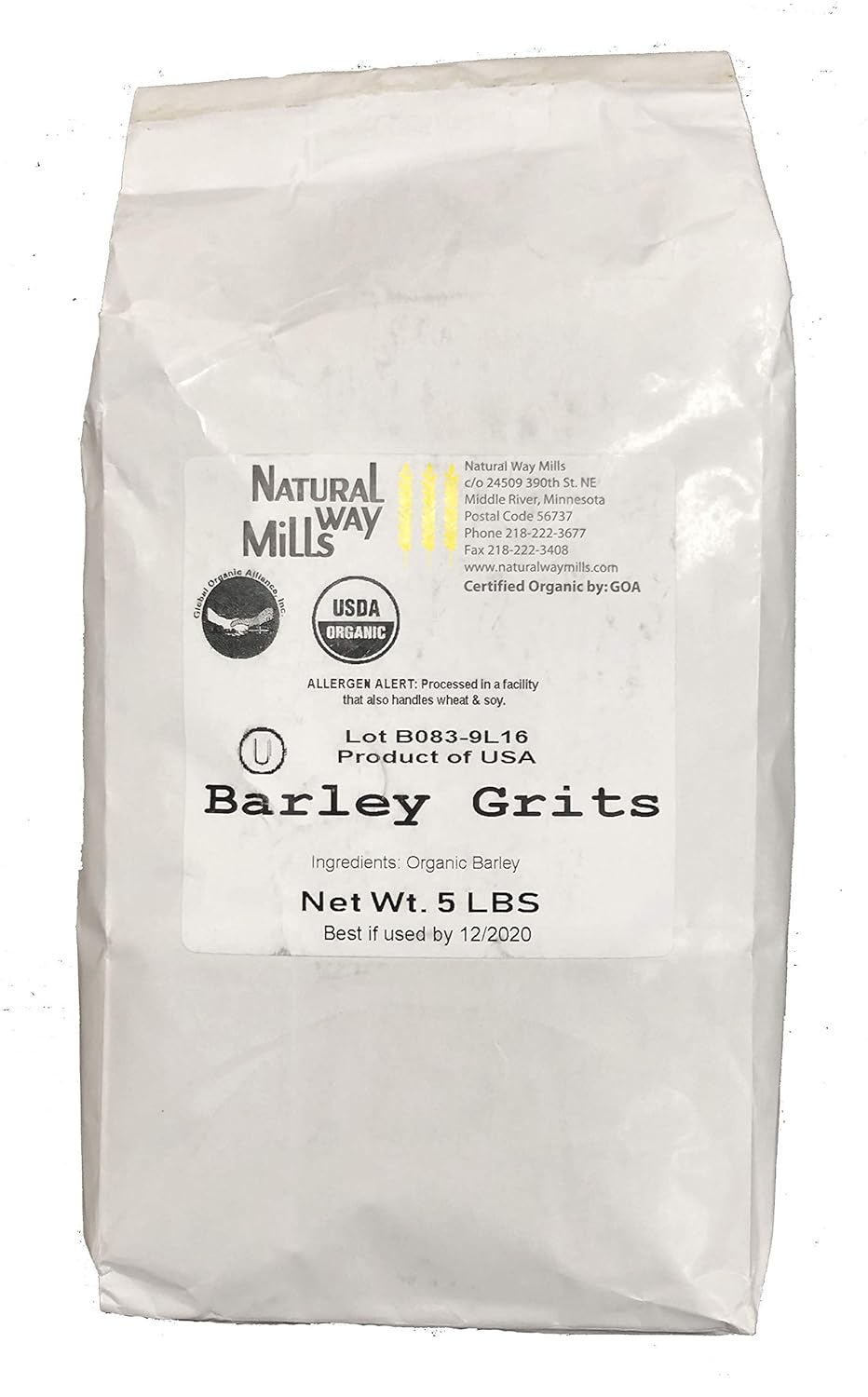 Organic Whole Grain Barley Grits