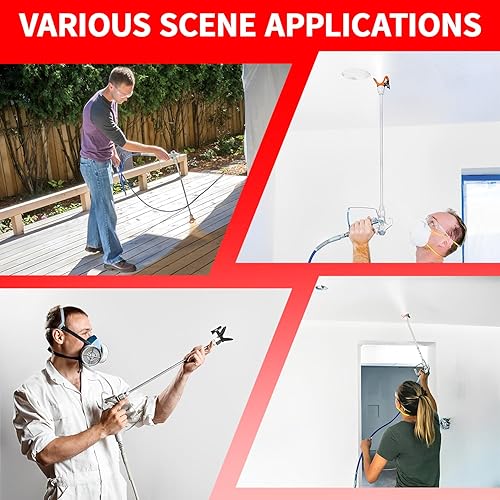 Miniatura 6 de Juego de 6 postes de extensión, poste de extensión de punta de pistola de pintura sin aire, para pistola de pintura sin aire, bolsa de transporte