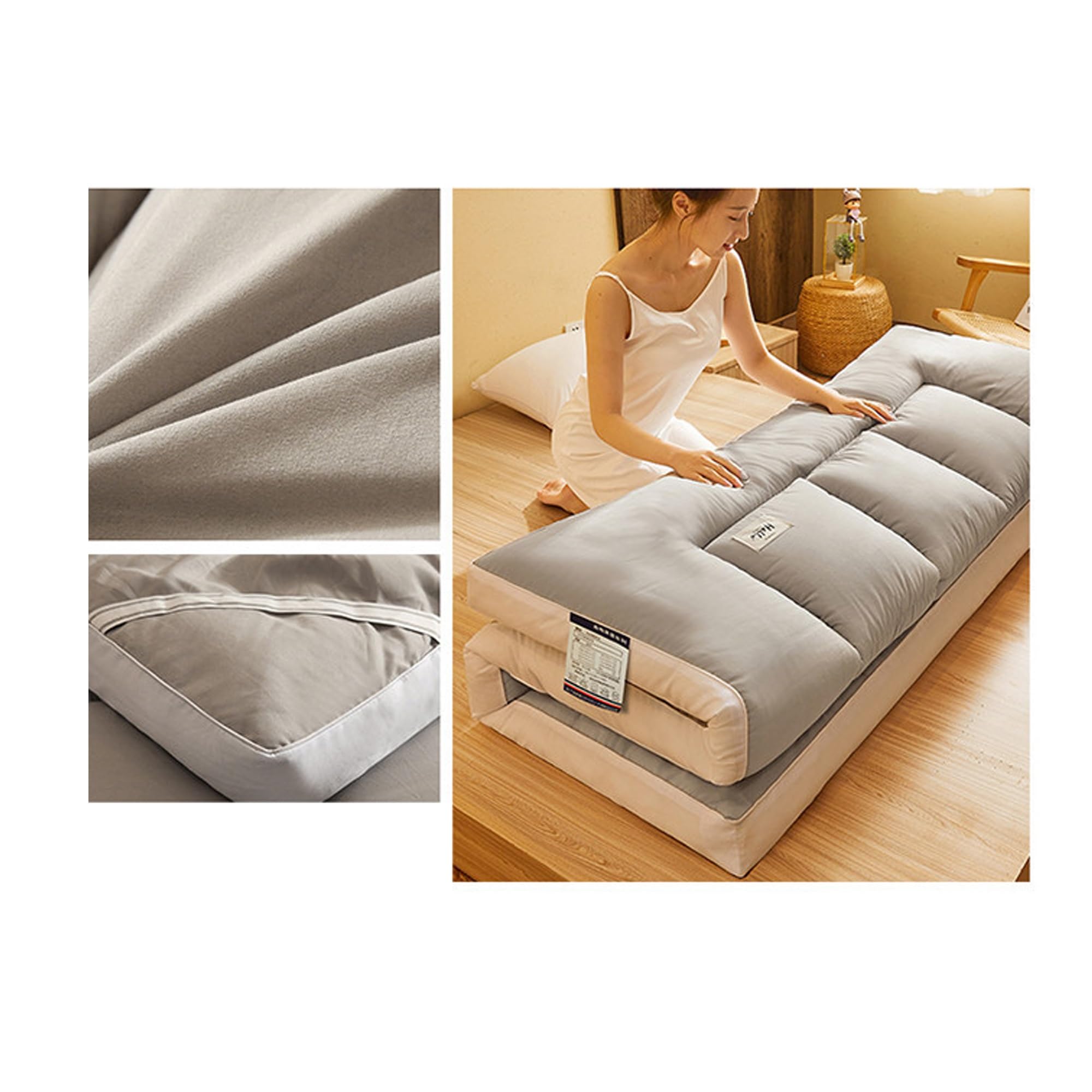 Matelas De Tatami Futon Pliable 2 Places Épaissir Le Matelas De Couchage Japonais Épais Tapis De Lit Moelleux Ultra-Douce Plancher Pad pour Dortoir Étudiant Chambre Matelassé