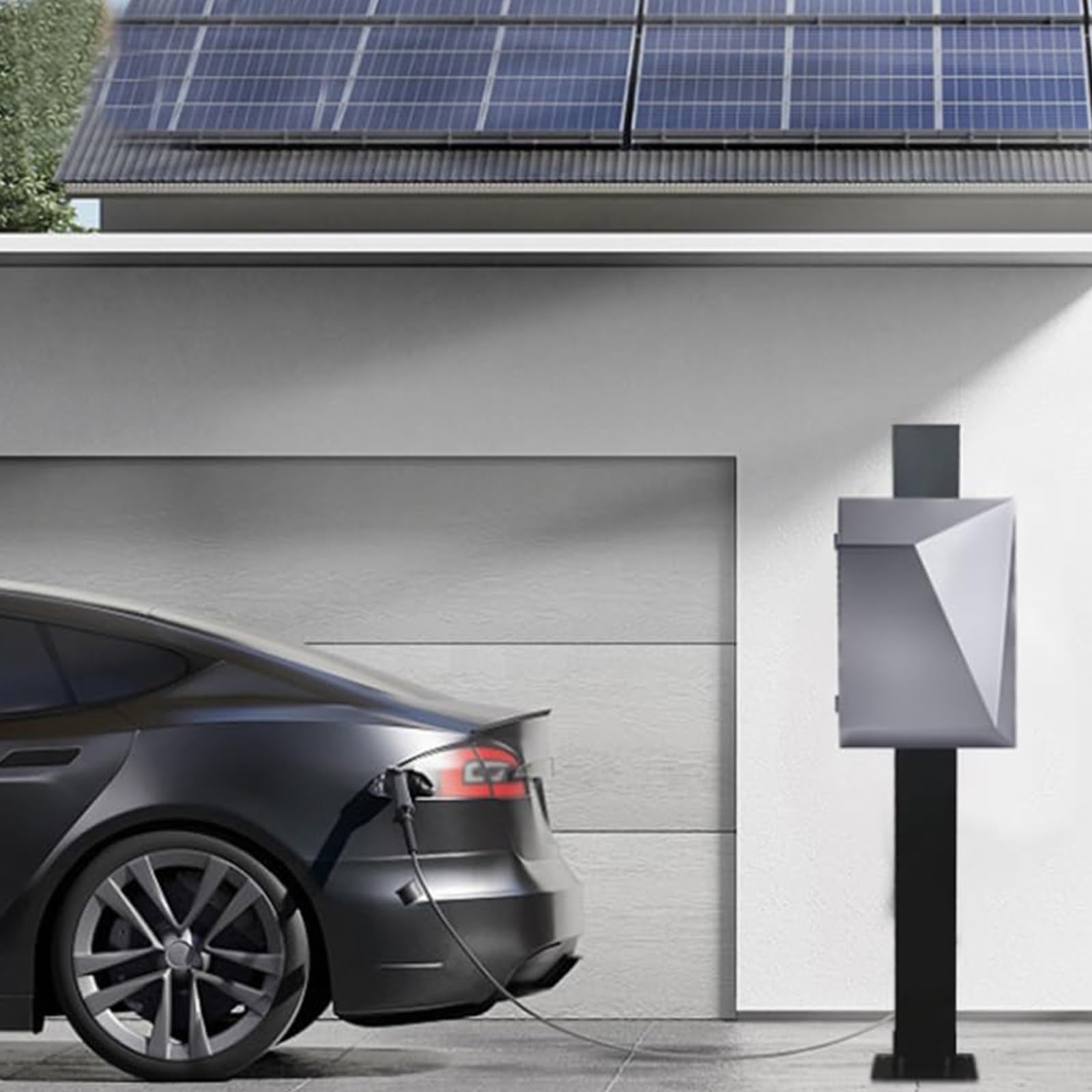 Wspornik Kolumny Ładującej, Zewnętrzny Organizer Kabli do Pojazdów Elektrycznych, Słupek Podtrzymujący Stos Ładujący, Odporny na Deszcz I Rdzę, Łatwa Instalacja(Red)