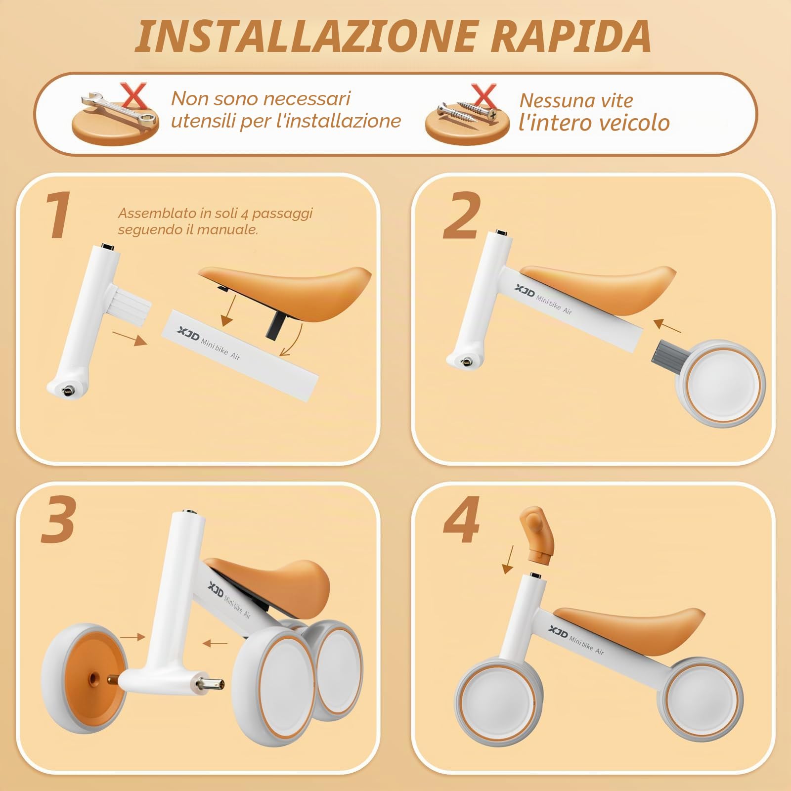 XJD bici da corsa da 1 anno giocattolo bici da corsa per 10-24 mesi bambino apprendimento bici mini con 4 ruote Toddler bici senza pedali prima bici da corsa per il regalo