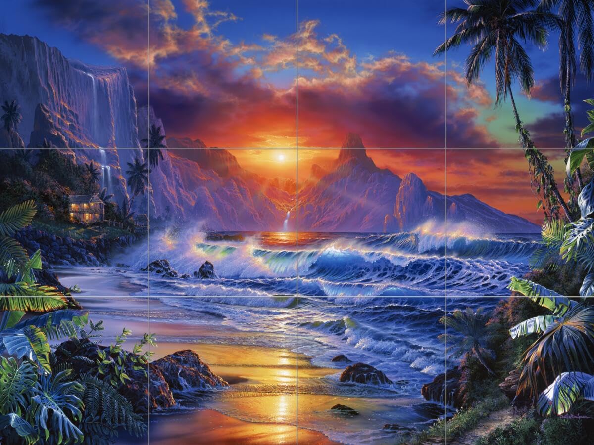 Ceramic Backsplash Tile Mural Beach Scene Seaside Ocean Kitchen