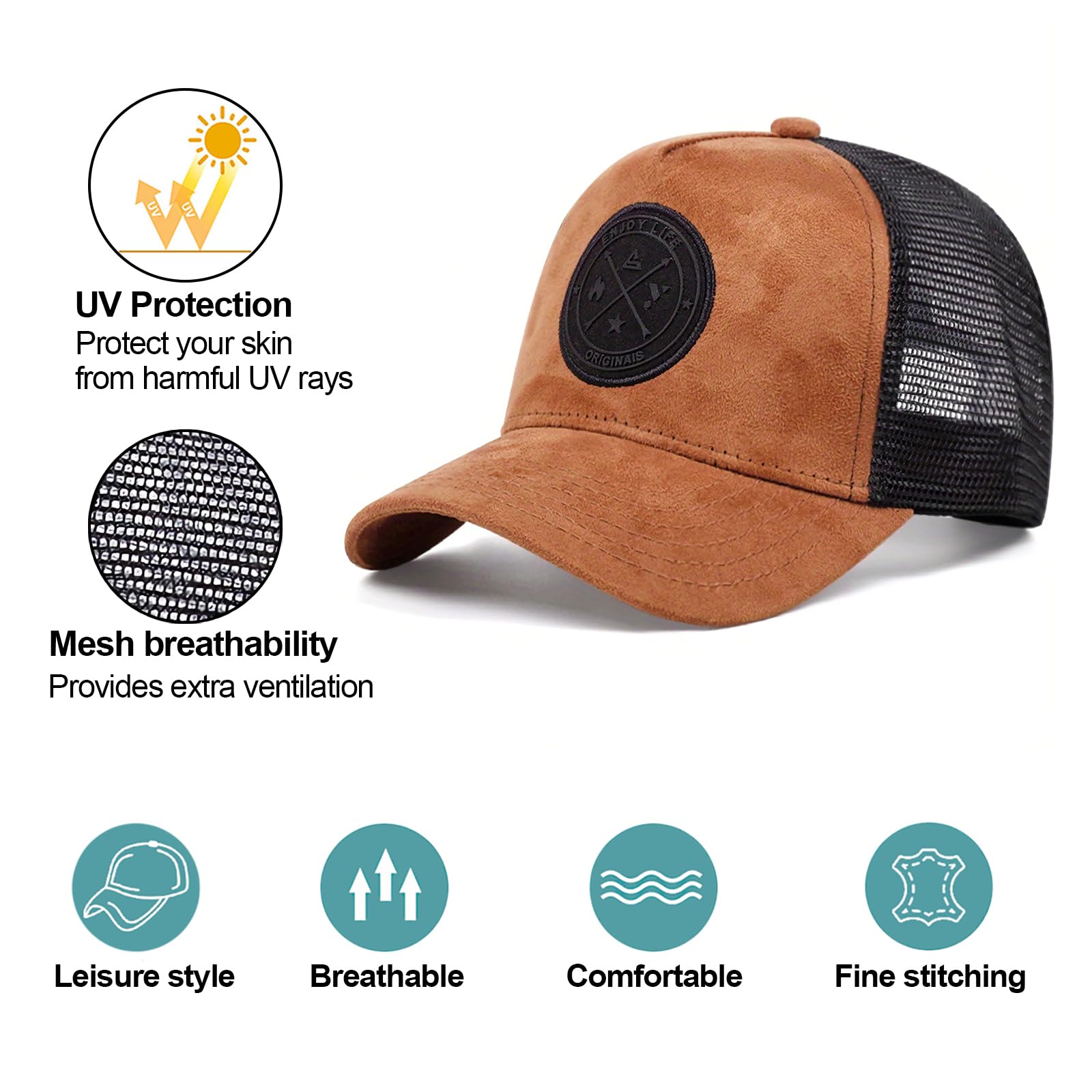 Tiakay Casquette de Baseball Trucker Unisexe Anti-UV - Ajustable avec Boucle en Metal, Maille Brodée pour Sport, Voyages et Outdoor d'Été | Streetwear Premium - 2