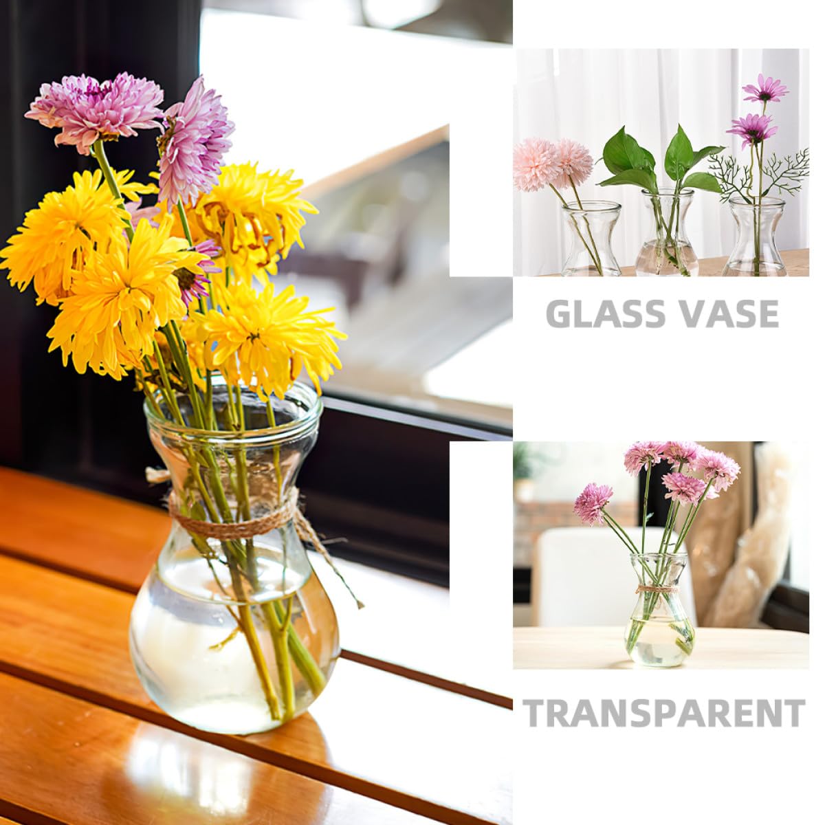 5 pièces Lot de Vases Verre Simples pour Jacinthe Pots de Propagation Hydroponique Vase Centre de Table Décoratif pour Maison et Bureau