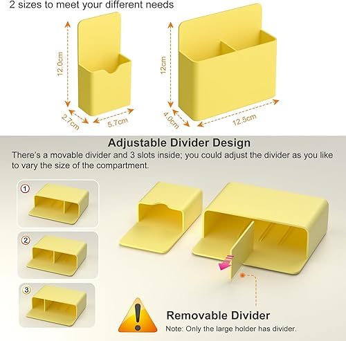 Miniatura 8 de Soporte magnético para bolígrafo, paquete de 2 soportes magnéticos de borrado en seco con compartimentos generosos, marcador de almacenamiento
