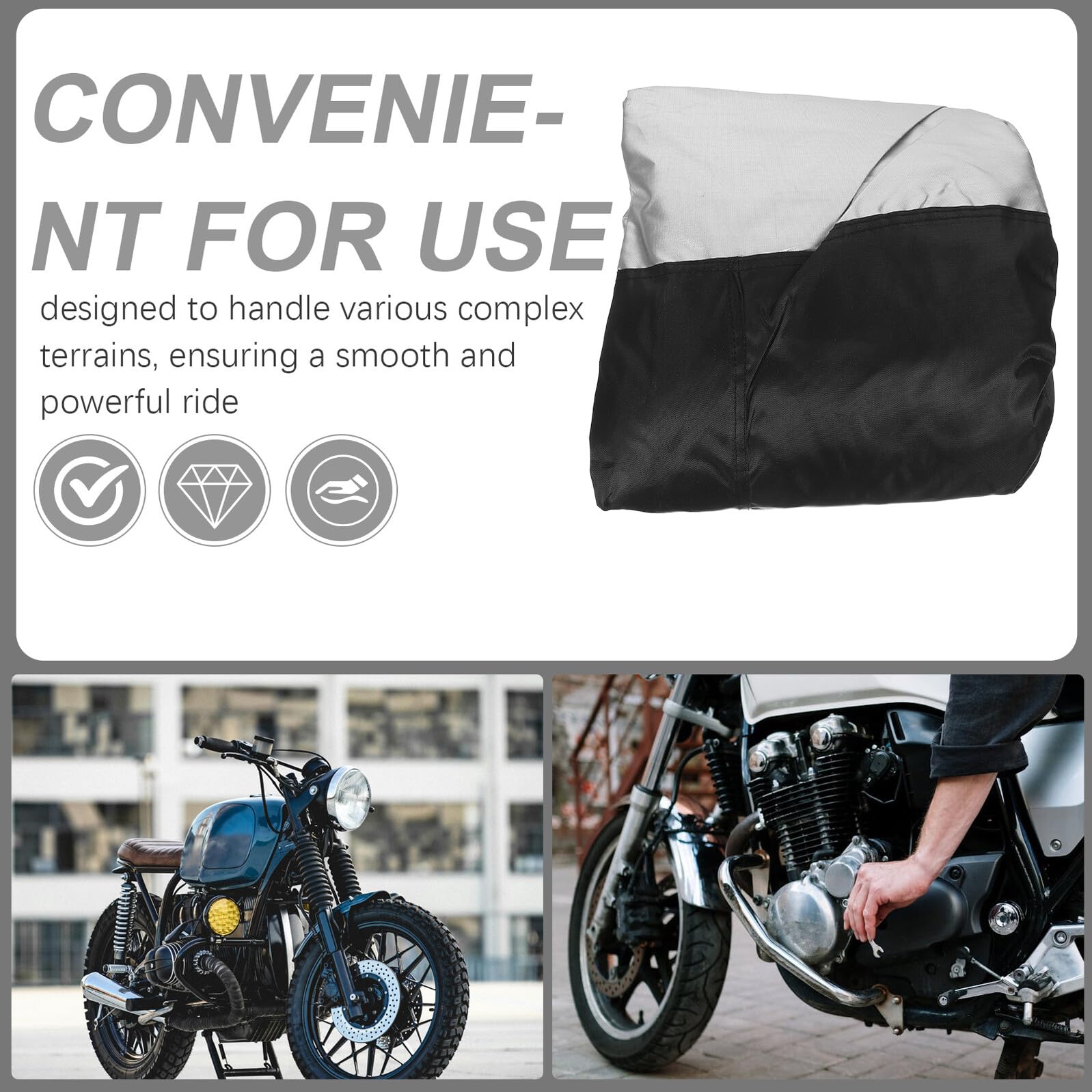 Toyvian Housse Moto Imperméable Oxford XXL Protection UV Anti-poussière Vent et Pluie pour Scooter et Moto Housse de Protection Extérieure Toutes Saisons