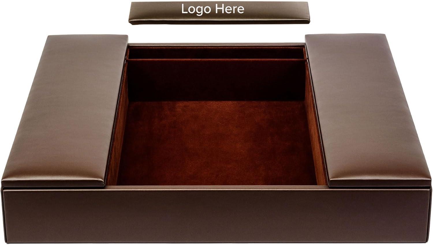 Dacasso Classic Chocolate Brown Leather Enhanced Conference Room Organizer