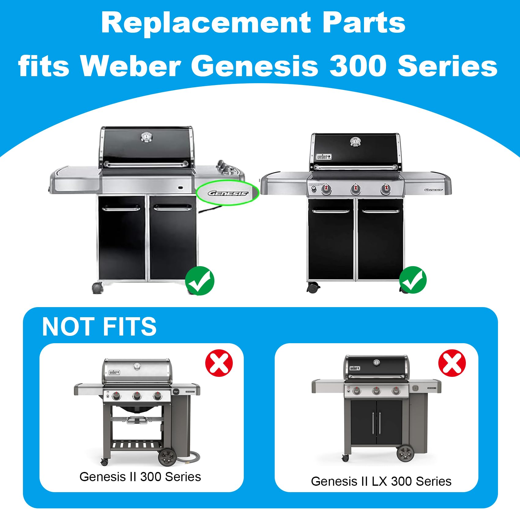 SafBbcue Genesis 300 Full Size Griddle for Weber Genesis 300 Grill Parts 7524 Flat Top Grill Insert for Weber Genesis E310 E320 E330 S310 S320 S330 EP310 EP320 EP330 Carbon Steel