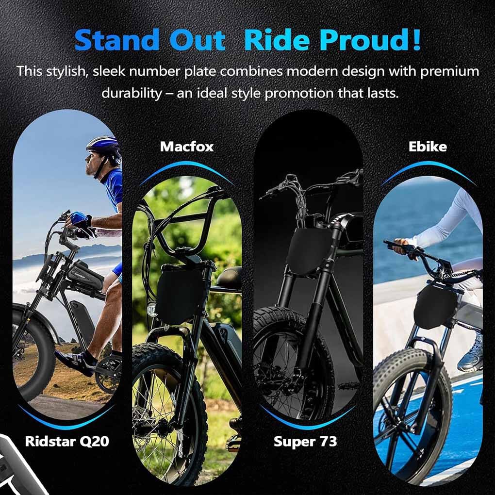 Ebike Platte, Frontplatte für Ebike, zur individuellen Fahrt, langlebig, PE 79bike, Modifikationslizenz, Downhill Nummer
