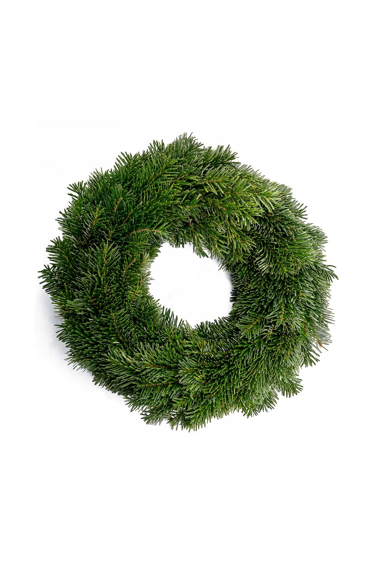 Adventskranz echt - Tellerkranz Nordmanntanne - Tannenkranz echt - einseitig gebunden Deko Kranz - kein Plastik Türkranz Weihnachten - Weihnachtsdeko (Durchmesser 45 cm)