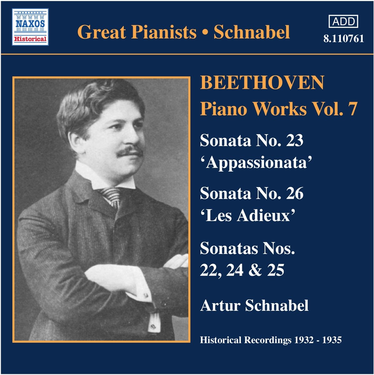 Great Pianists: Artur Schnabel 7 [Audio CD] Various and Ludwig Van Beethoven