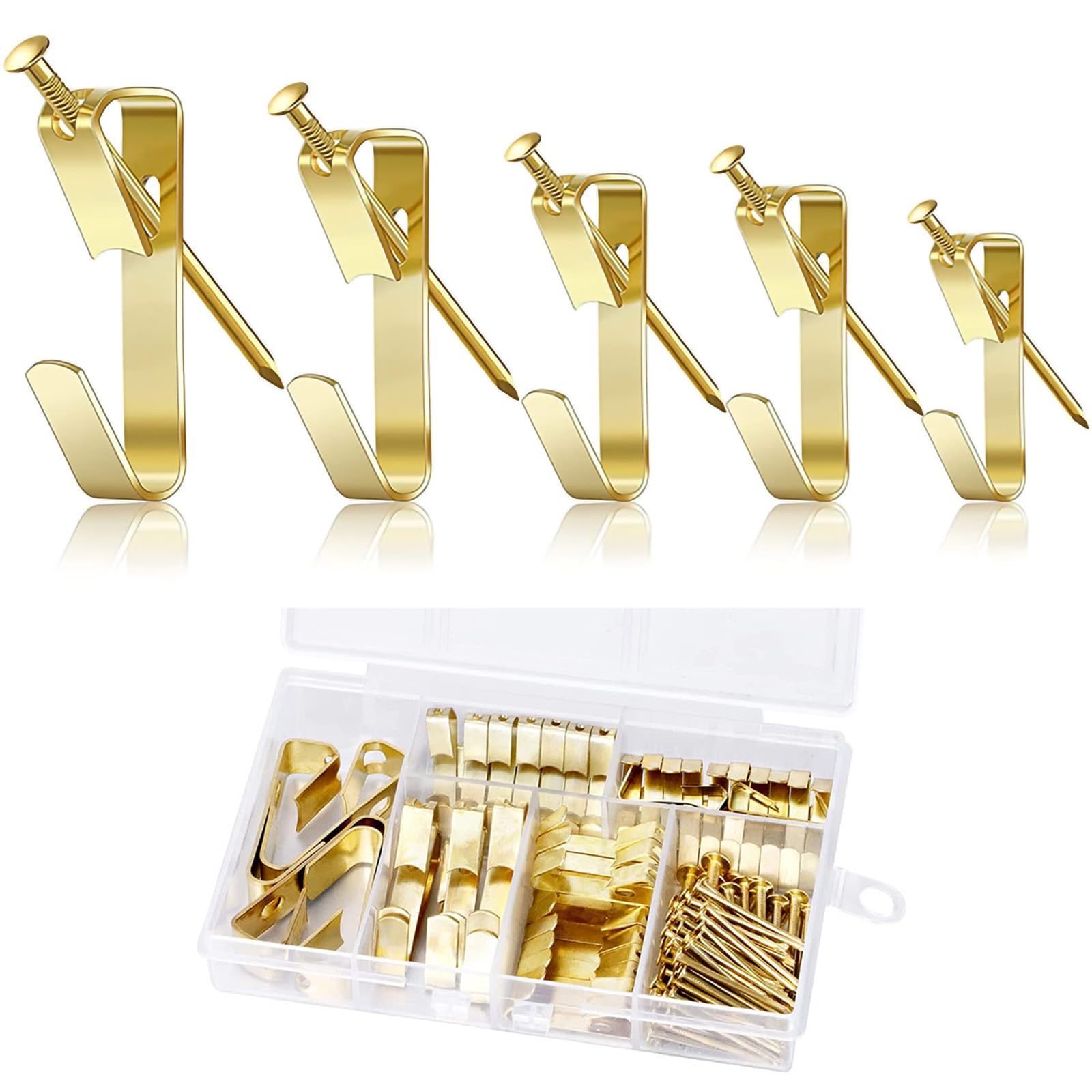Bilder-Aufhängeset – 140 Teile, Gold, Für 4,5 Bis 45,4 Kg, Für Bilderrahmen & Spiegel