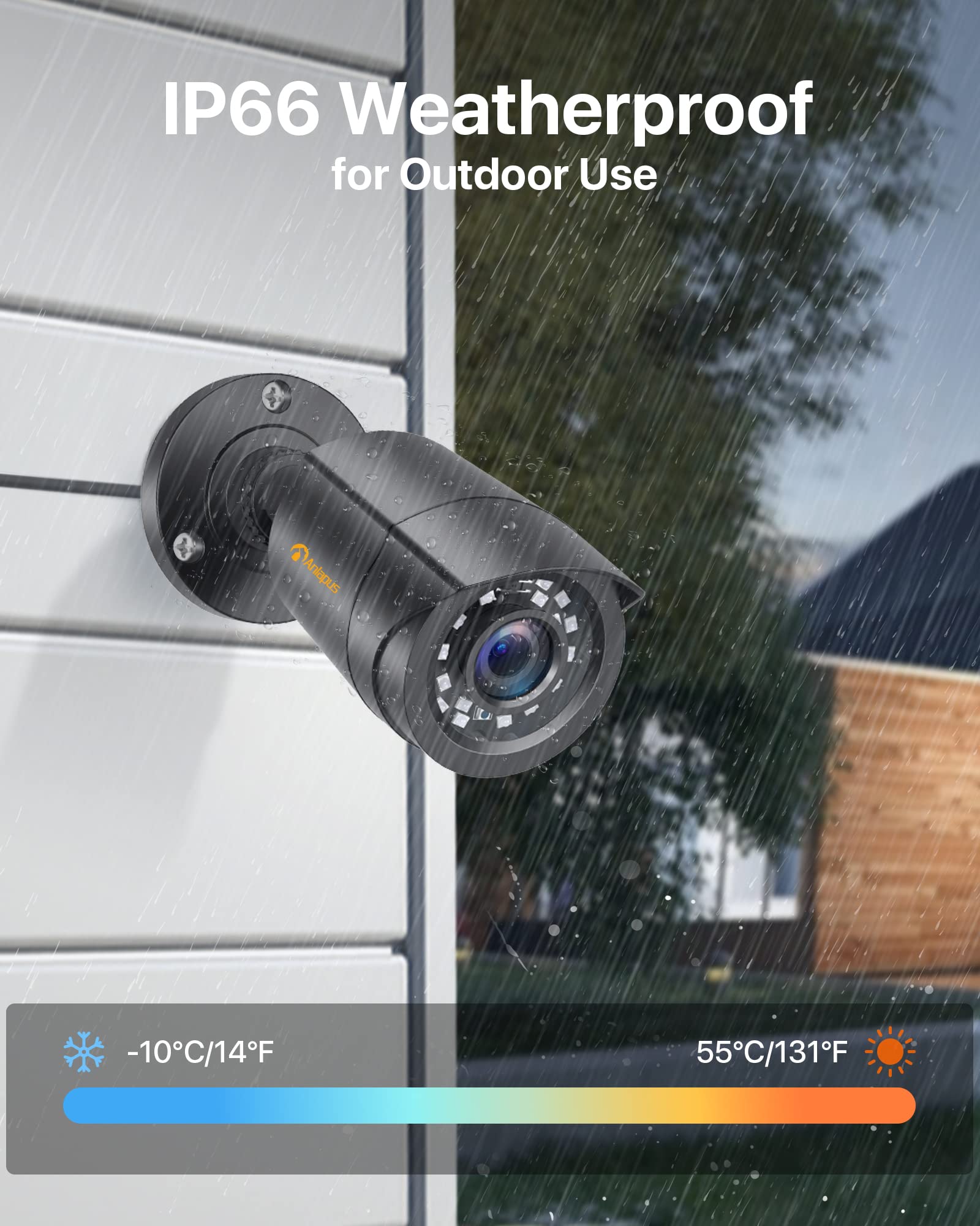 Anlapus 5MP Lite Kit de Cámara de Vigilancia 8CH 1080P H.265+ Grabador DVR con 4 CCTV Cámaras de Seguridad Exterior, 1TB Disco Duro, IR Visión Nocturna