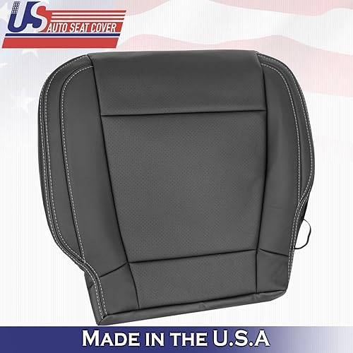 Miniatura 7 de U.S.AutoSeatCover 2016 for Ford F150 Lariat Driver &amp; Passenger Bottom Perf Leather Seat Covers BLK