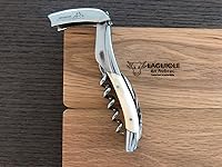 Vista 3 de Laguiole En Aubrac Sommelier Waiter's Corkscrew, Zebu Bone Handle, Wine Opener With Foil Cutter & Bottle Opener