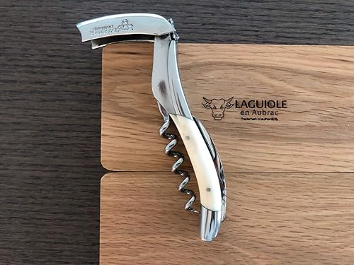 Miniatura 3 de Laguiole En Aubrac Sommelier Waiter's Corkscrew, Zebu Bone Handle, Wine Opener With Foil Cutter & Bottle Opener