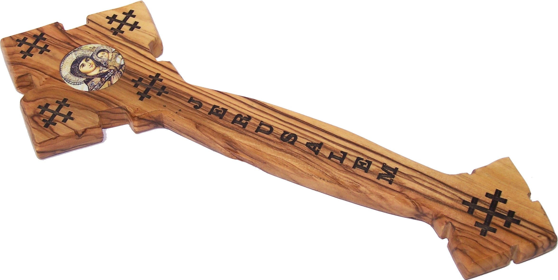 Holy Land Market Priest Hand held Priest Blessing Cross - 9 Inches (Mary)