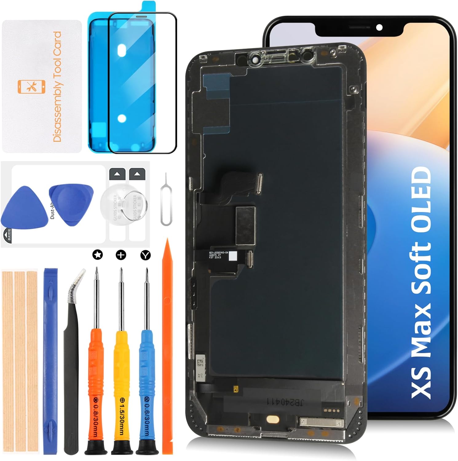 Soft OLED XS Max LCD Screen Replacement for iPhone Xs Max 6.5 inch [Soft OLED,NOT LCD] LCD Display Touch Digitizer Screen Assembly A2215 A2160 A2217 with Repair Tools