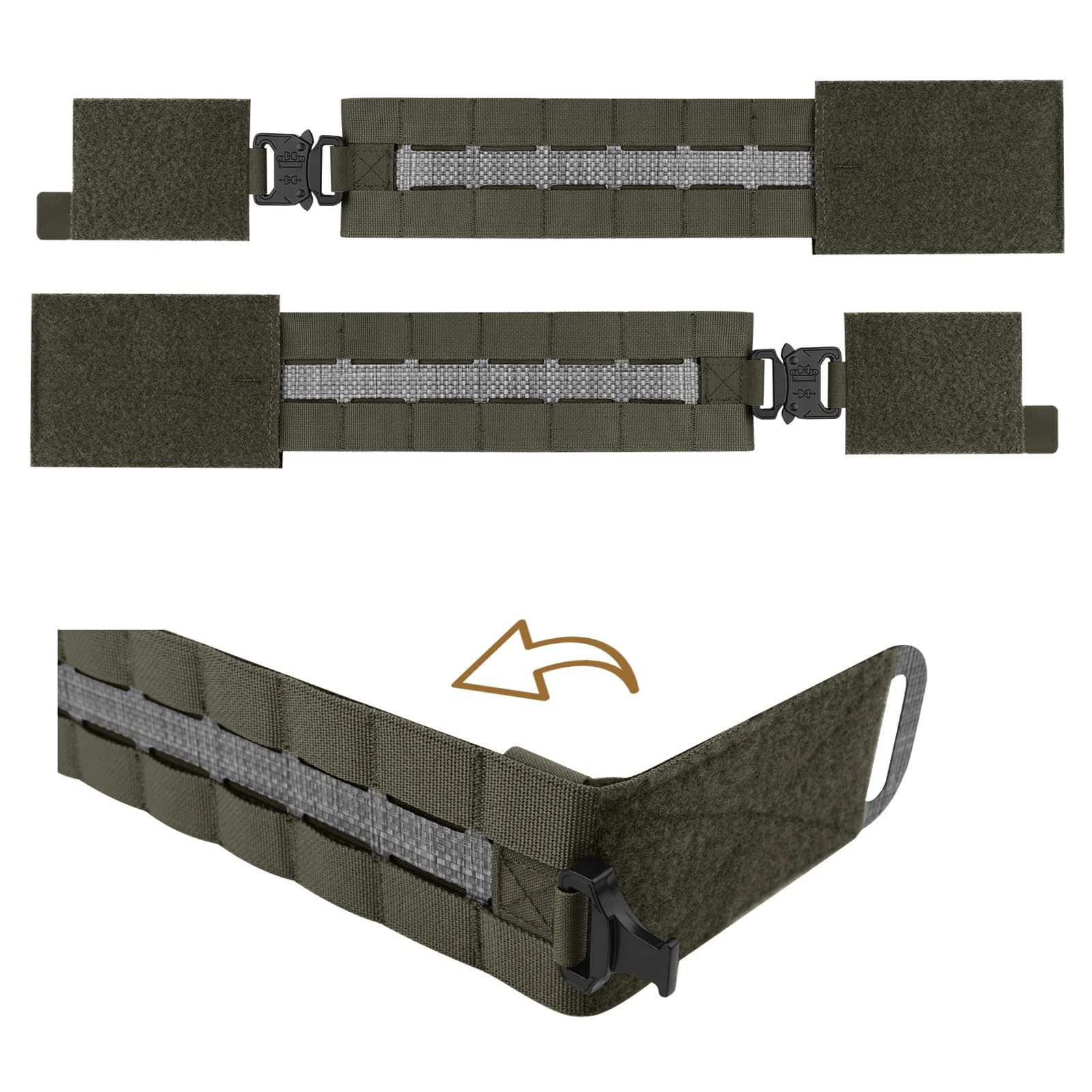 Taktischer Kummerbund-Adapter, Schnellverschluss-Metallschnallen-Kit für FCPC V5 AVS Jagdplatte Träger Weste Molle Kummerbund