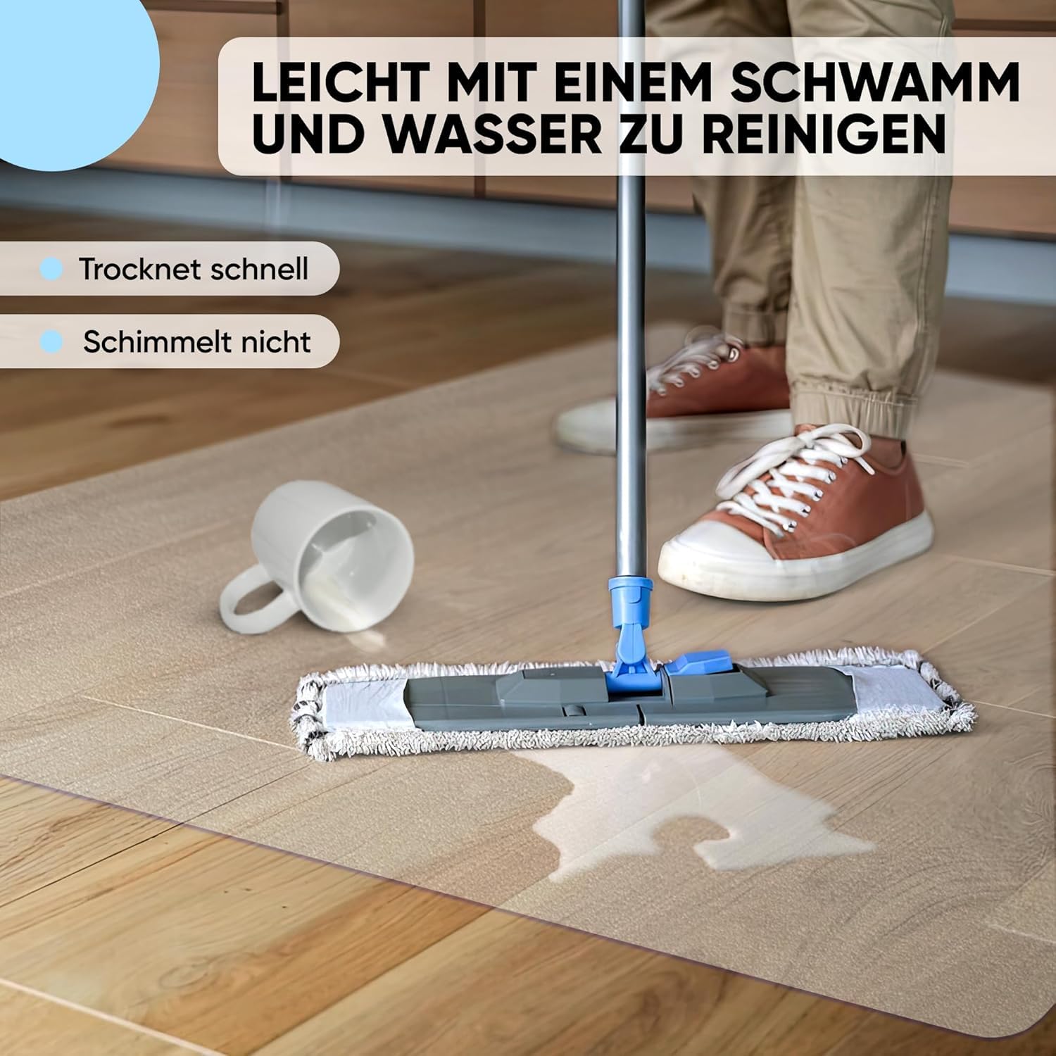 Björn&Schiller Bodenschutzmatte 100 x 120 cm Kratzschutz Schreibtischunterlage, Transparent, rutschfeste Bürostuhlunterlage, Bodenmatte, Stuhlunterlage, Stärke: 1,5 mm