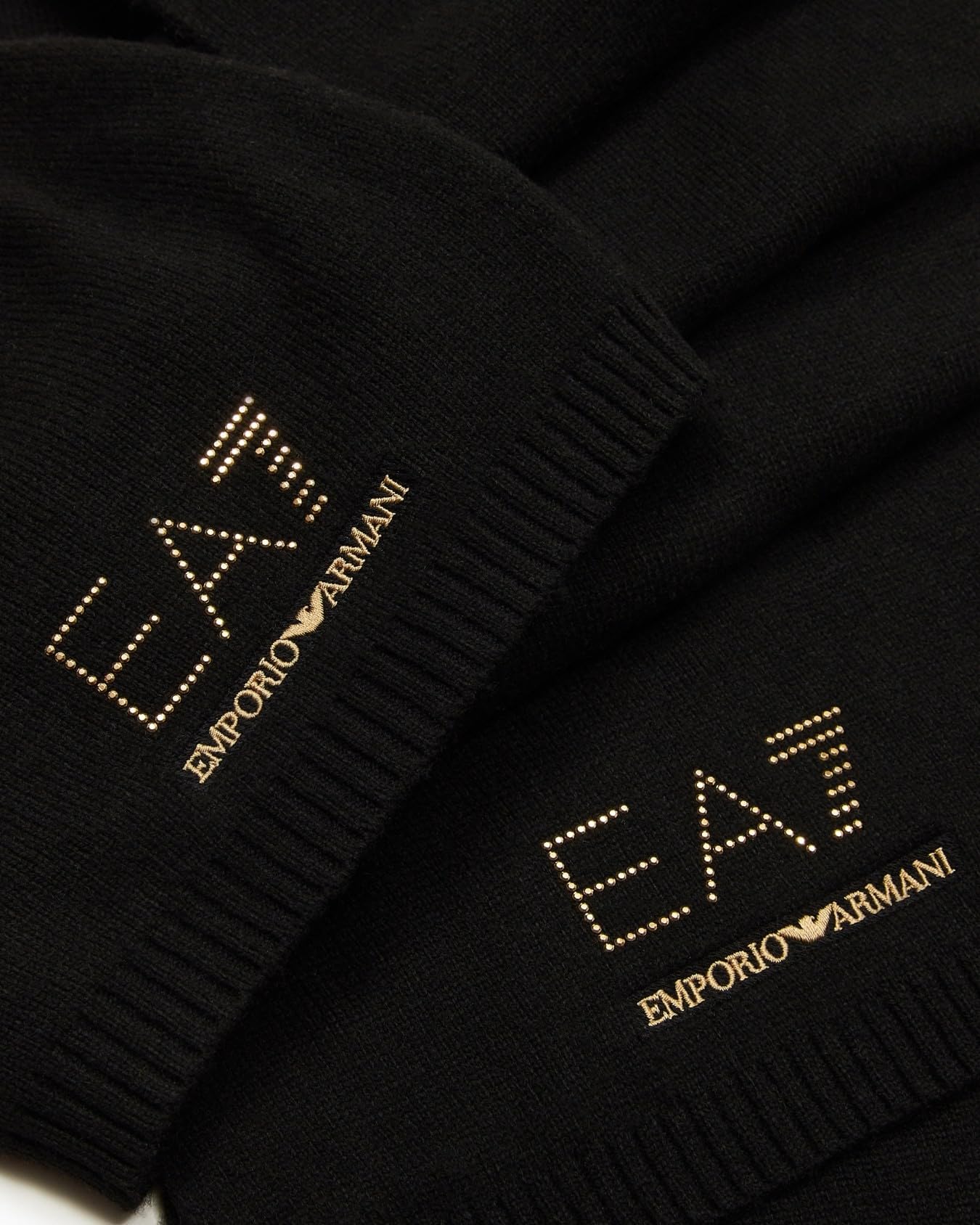 EA7 Emporio Armani Set Mütze, Schal und Mini-Shopper, schwarz mit goldenem Logo