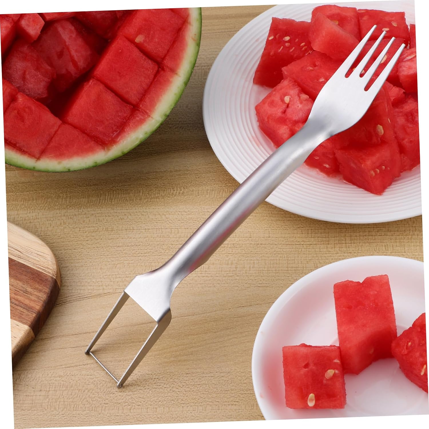 Stainless Steel Watermelon Fork Cutter and Fruit Slicer Tool