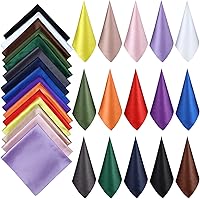SATINIOR 15-Pack Women's Square Neck Scarves - 15 Vibrant Solid Colors, Soft Polyester Silk Feel Bandanas, Head Wraps & Neckerchiefs