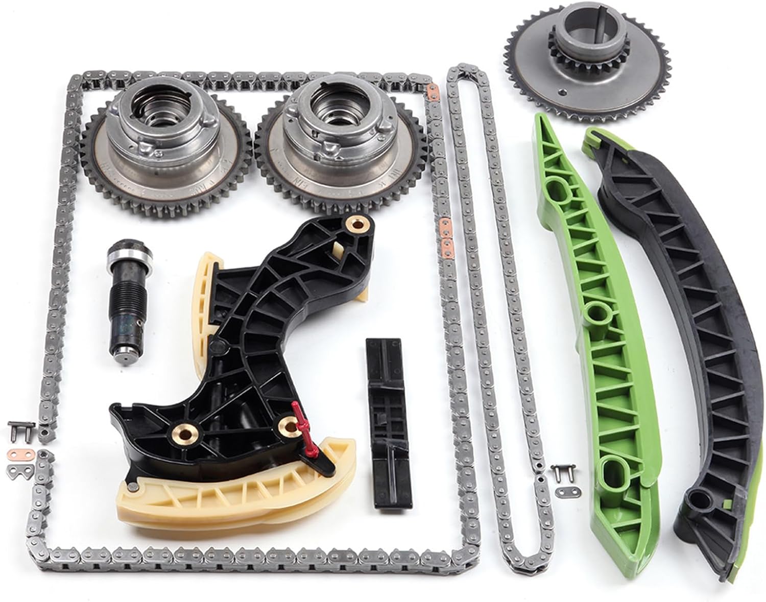 ECCPP Timing Chain Kits Fits for Mercedes-Benz C250, 2012-2014 for Mercedes-Benz SLK250; 2012-2014 for Mercedes-Benz C250 A2710501500, w/Timing Chains Sprocket Tensioner Guide Rail