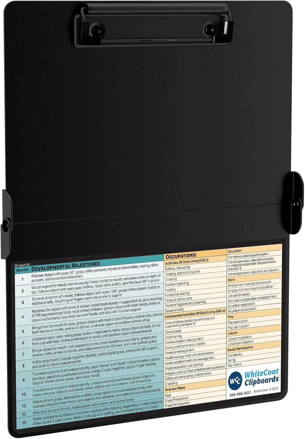 Whitecoat Clipboard® - Occupational Therapy Edition (Black, Bifold)