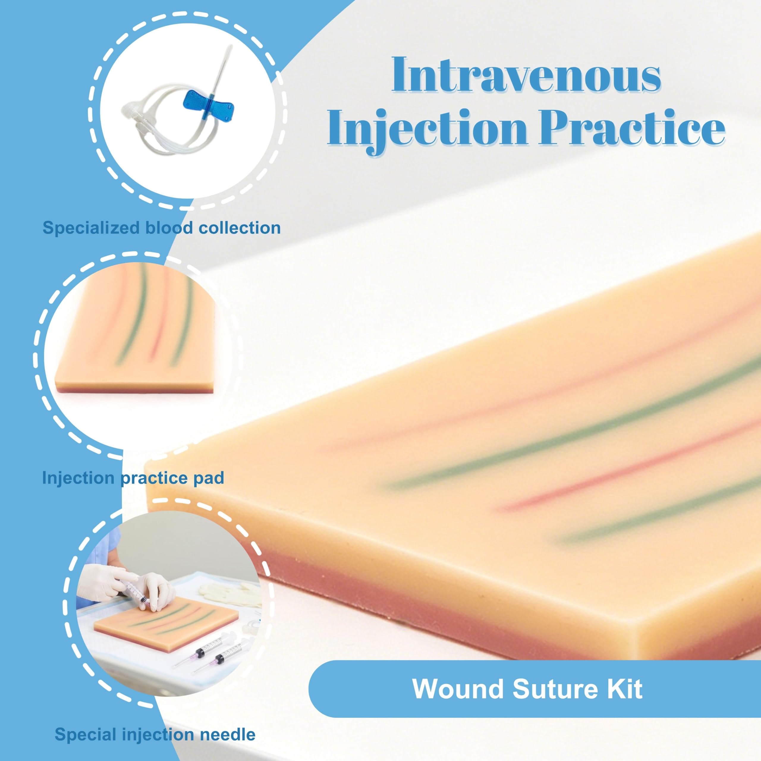 Injektionstraining mit medizinischem Silikon: 4er-Set IV-Startset Tragbares IV Übungs-Kit, Venipuncture IV Injektionstraining Pad-Modell für Medizinstudenten Ärzte Krankenschwestern Praxis Doctor