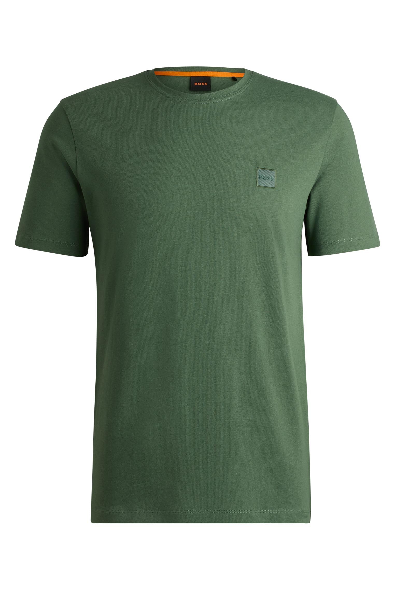 Boss Men's Green Orange Tales T-Shirt With Logo Patch Premium Cotton in Size 3XL, Sports Direct