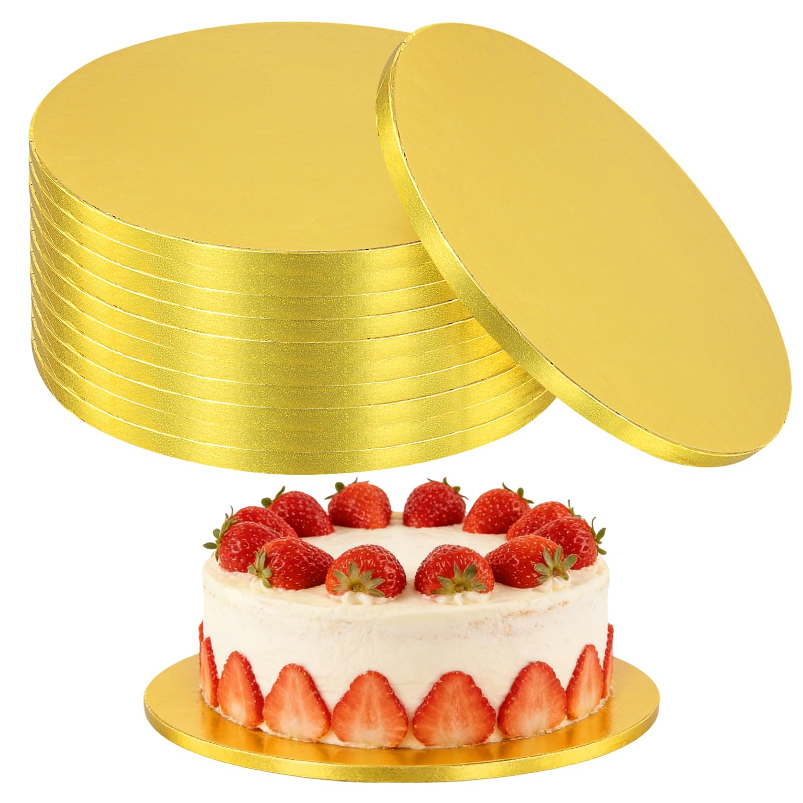12 Tavole Rotonde Sottotorta Dorate 30 cm da 13 mm