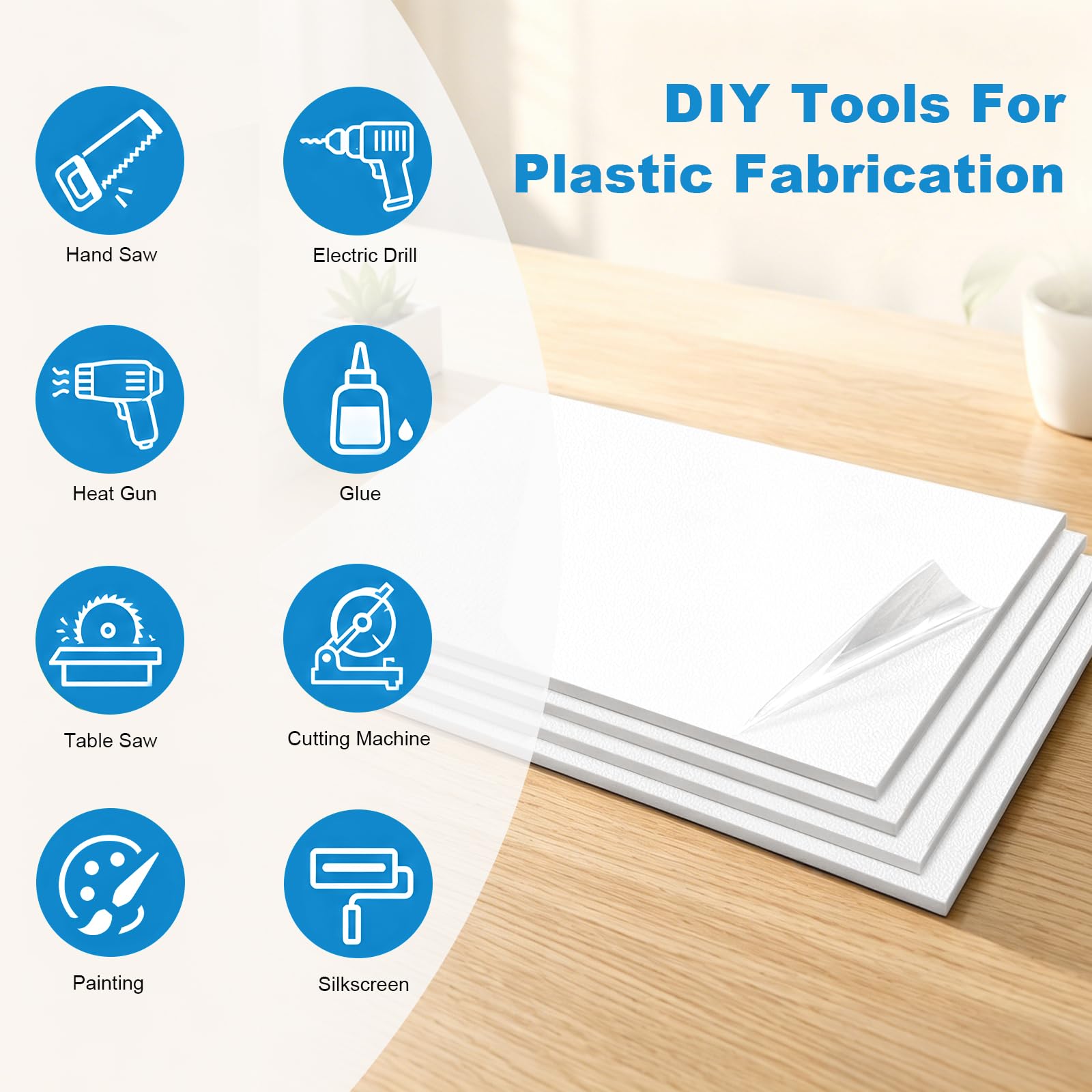 White ABS Plastic Sheets - 2 Pack (8x12 Inch) -4
