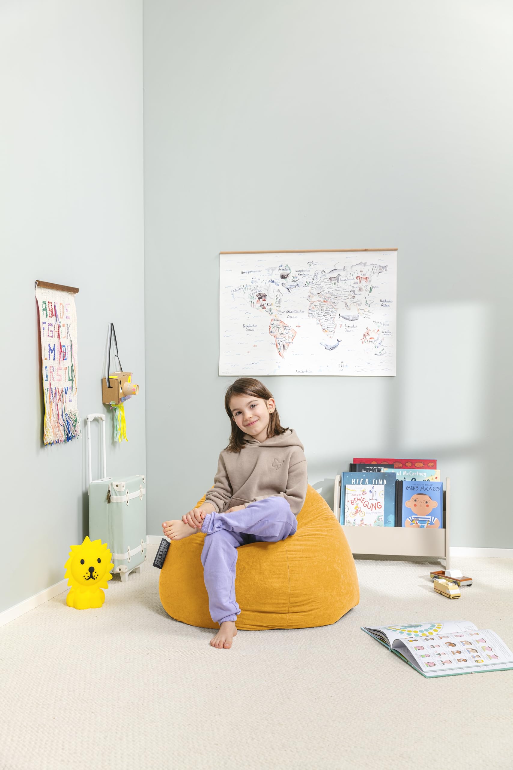 Sitting Point Solo By Magma Pouf Per Bambini Kidding Vogel, 60x45 Cm, 100 Litri, Made In Germany, Fodera Lavabile