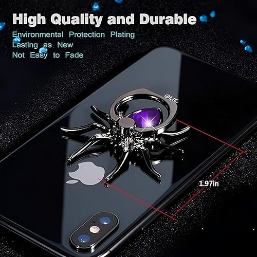 Miniatura 6 de Soporte para anillo de teléfono en forma de araña, soporte giratorio de 360 para teléfonos inteligentes, tabletas, iPhone, Android, bonito accesorio