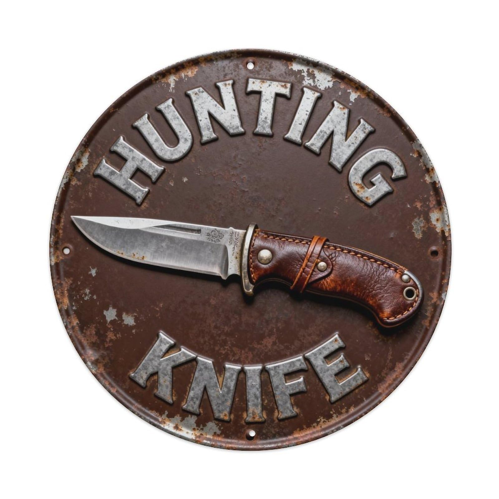 Hunting Knife Metal Tin Sign Plaque